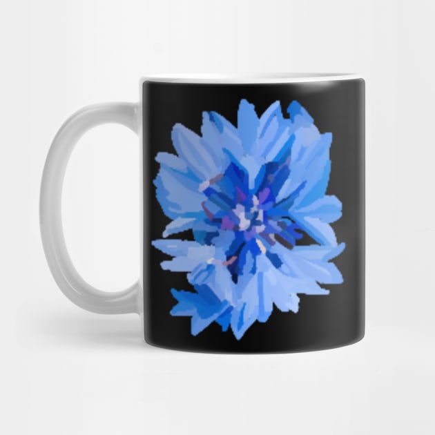 Blue flower Bloom- Frozen- Winter (Black) by Vtheartist